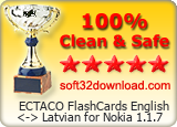 ECTACO FlashCards English <-> Latvian for Nokia 1.1.7 Clean & Safe award